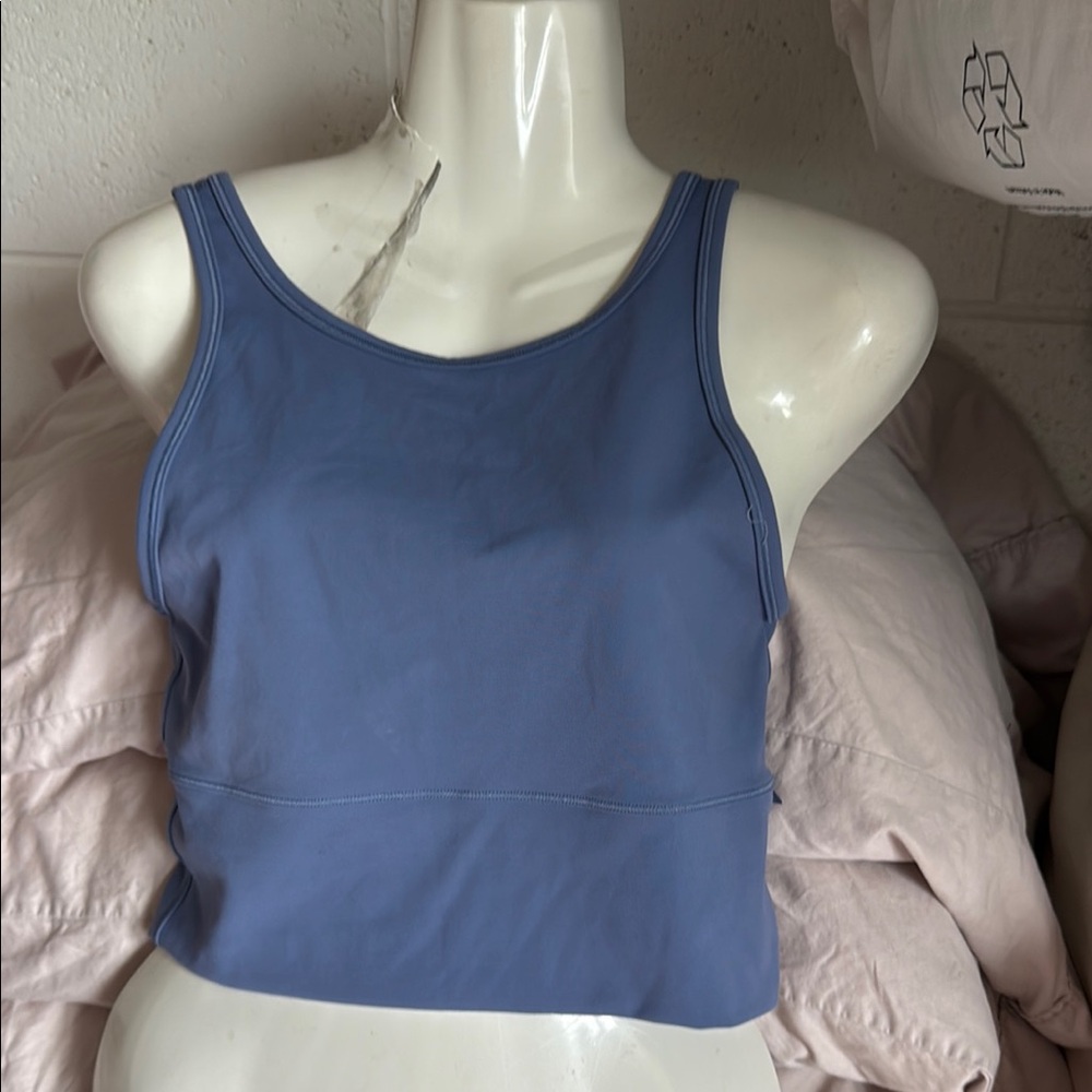 Lululemon Athletica Blue Fitted Crop Tank Top
